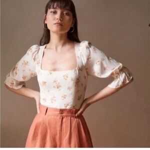 Reformation Ana Mildred Floral Top Size 6